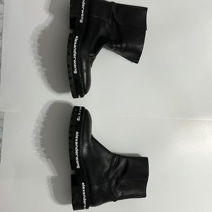 Alexandre Wang logo print ankle boots